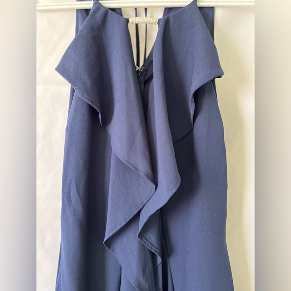 Venus Dress Women’s 10 Deep V Jewelled Front Ruffle Sleeveless - Picture 4 of 9